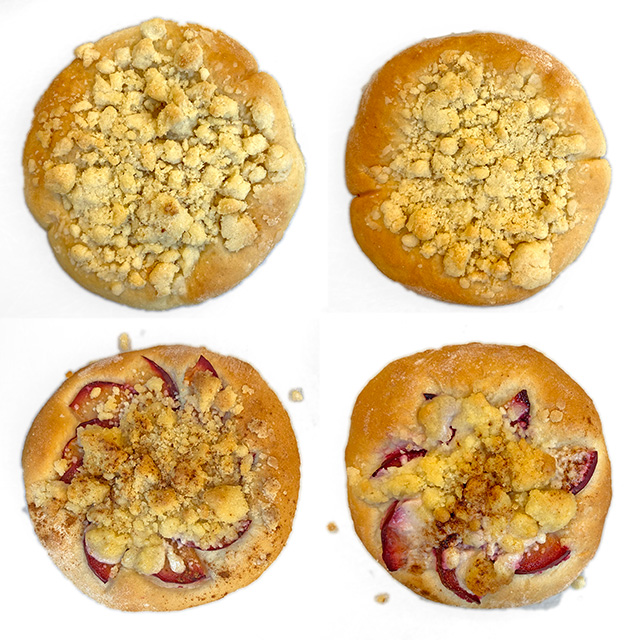 Streuselkuchen mit und ohne Pflaumen