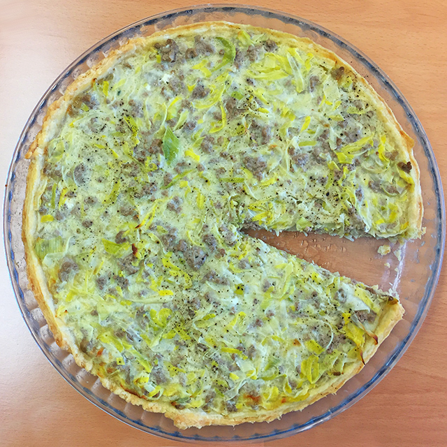 Quiche mit Lauch und Hacklfleisch